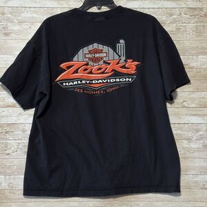 Harley Davidson Des Moines, IA Vintage T-Shirt Mens XL 2004 - 2005 Zook's